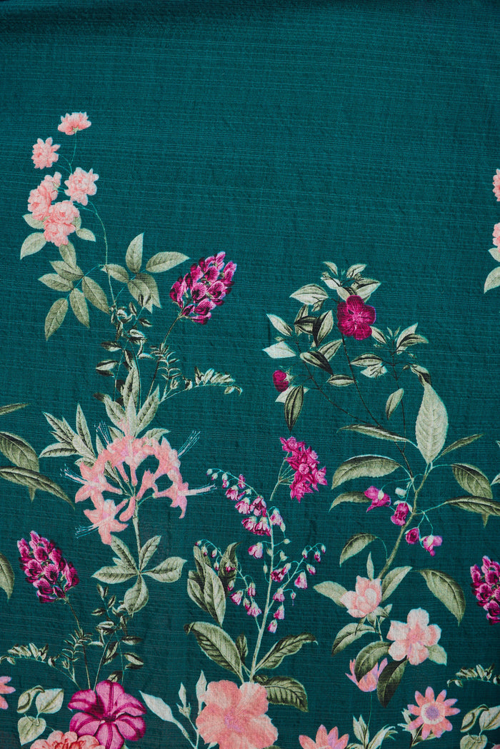 Midnight Maxi Dress in Emerald Floral fabric