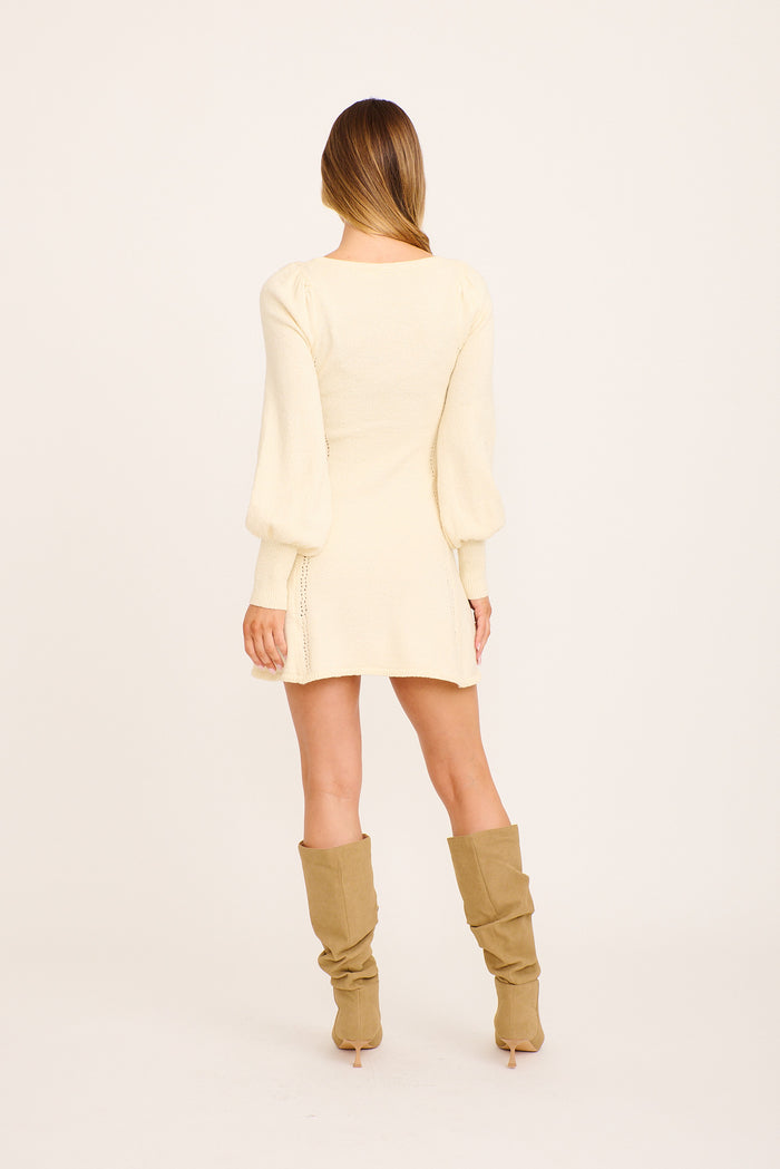 Analia Knit Dress in Beige back