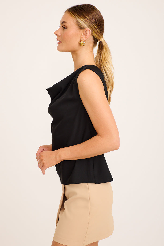 Favor Cowl Neck Top in Black side