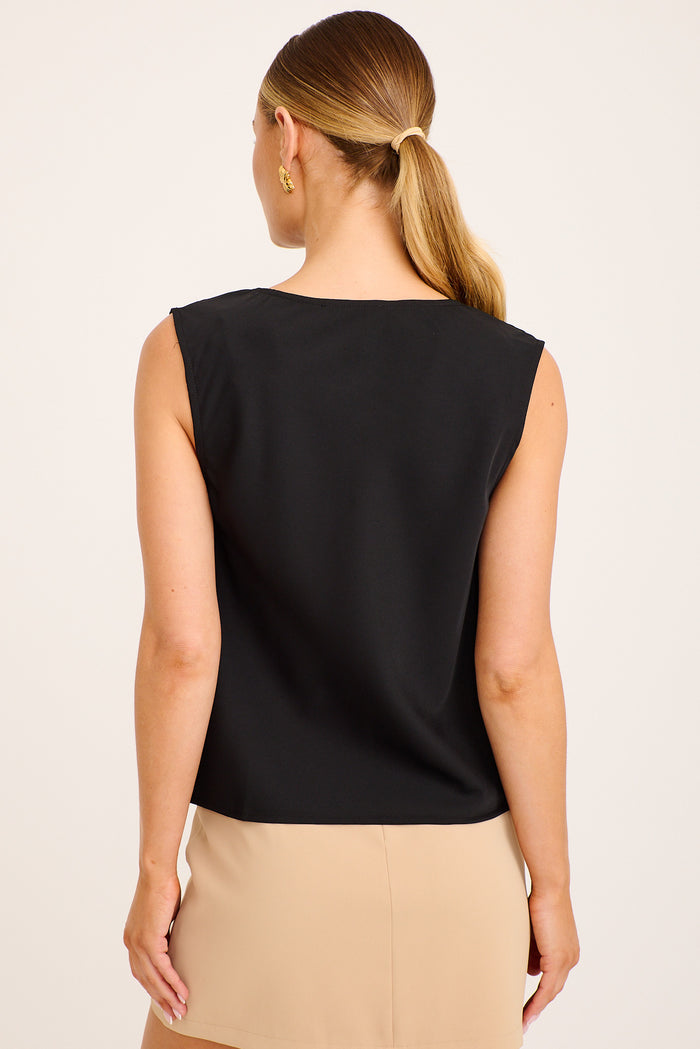 Favor Cowl Neck Top in Black back