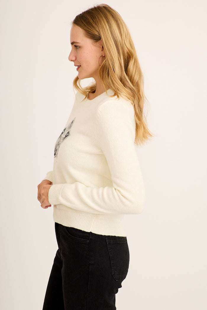Starry Knit in Cream Wool Blend side