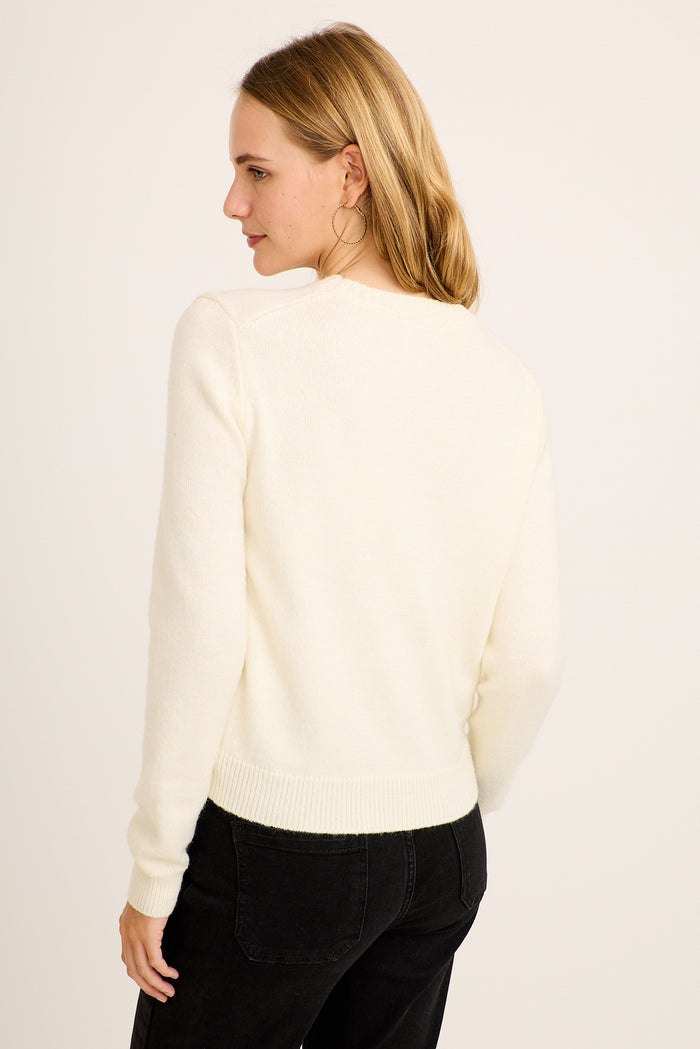 Starry Knit in Cream Wool Blend back