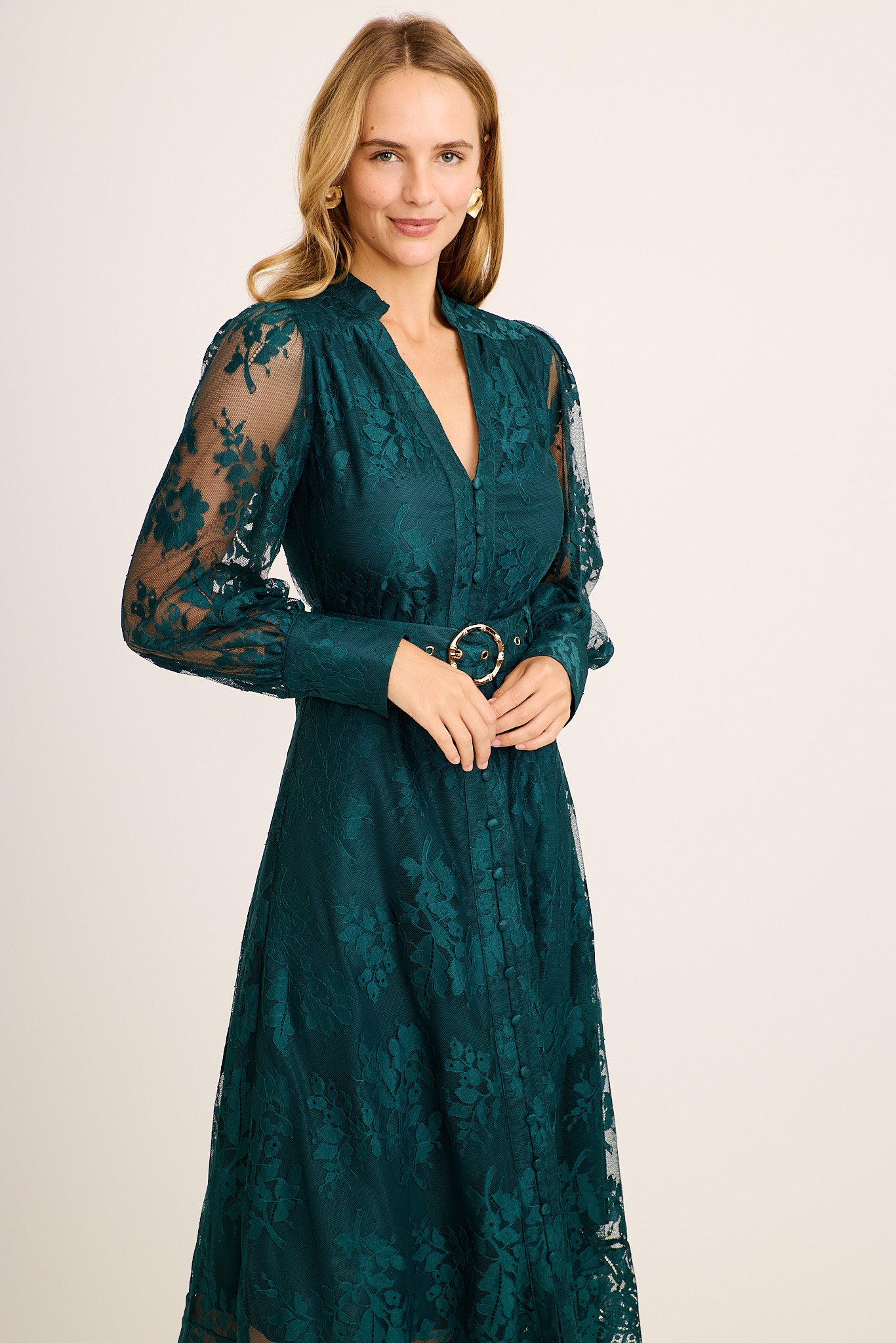 Chances Maxi Dress Emerald Lace | St Frock