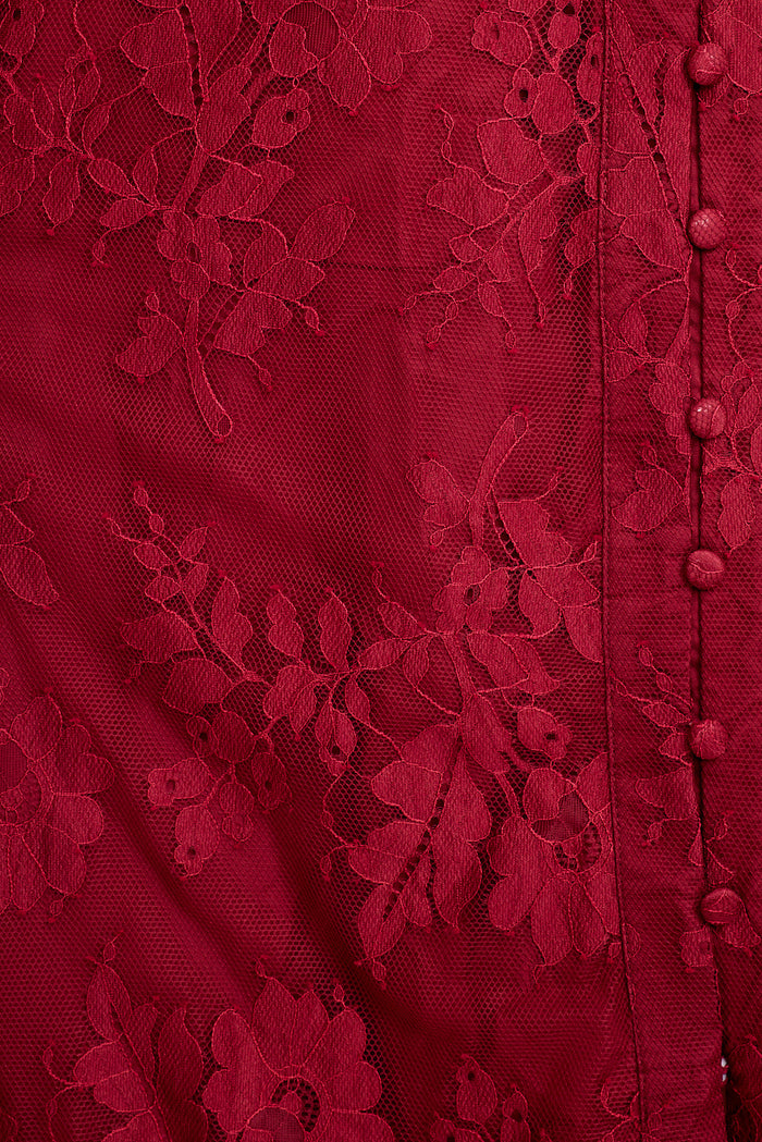 Chances Maxi Dress in Wine Lace fabric