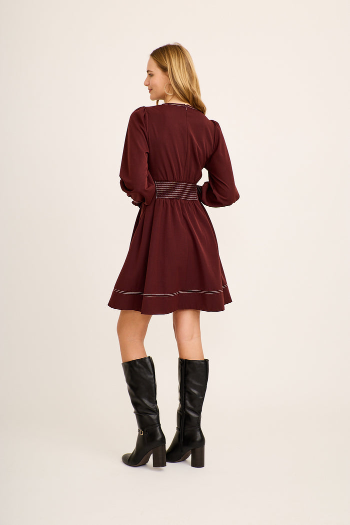 Carthy Dress in Wine back