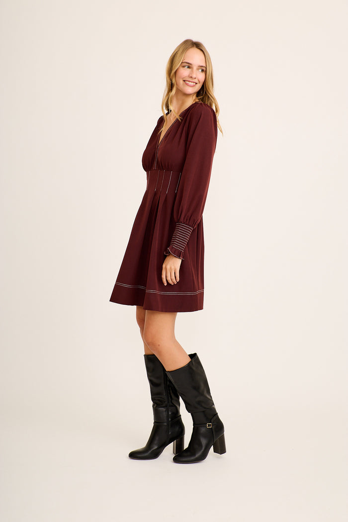 Carthy Dress in Wine side
