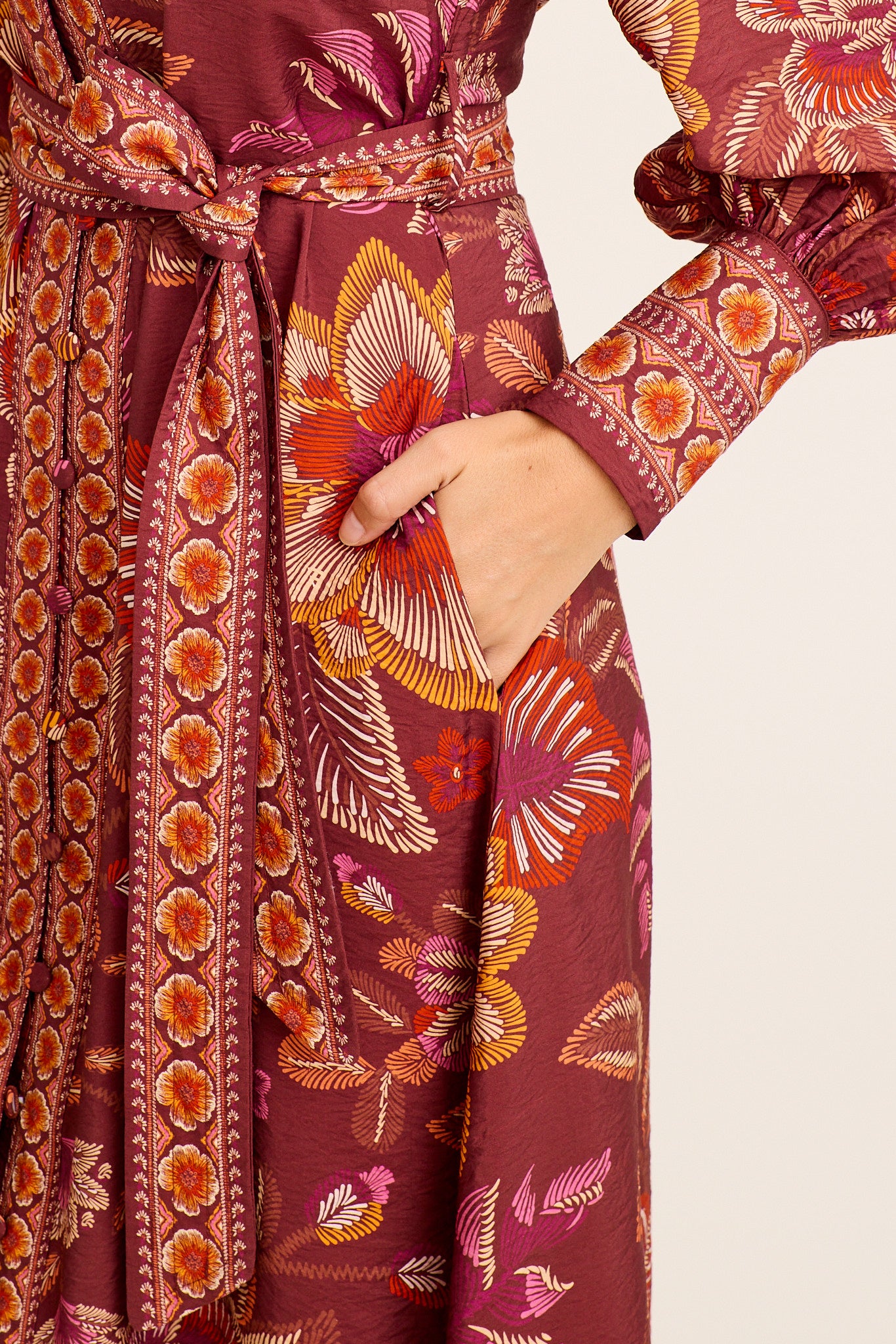 Everlane Midi Dress Rust Floral Linen Blend