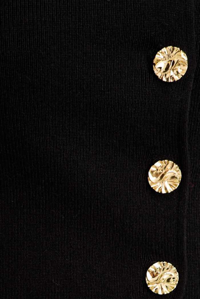 Estina Knit Cardigan in Black fabric