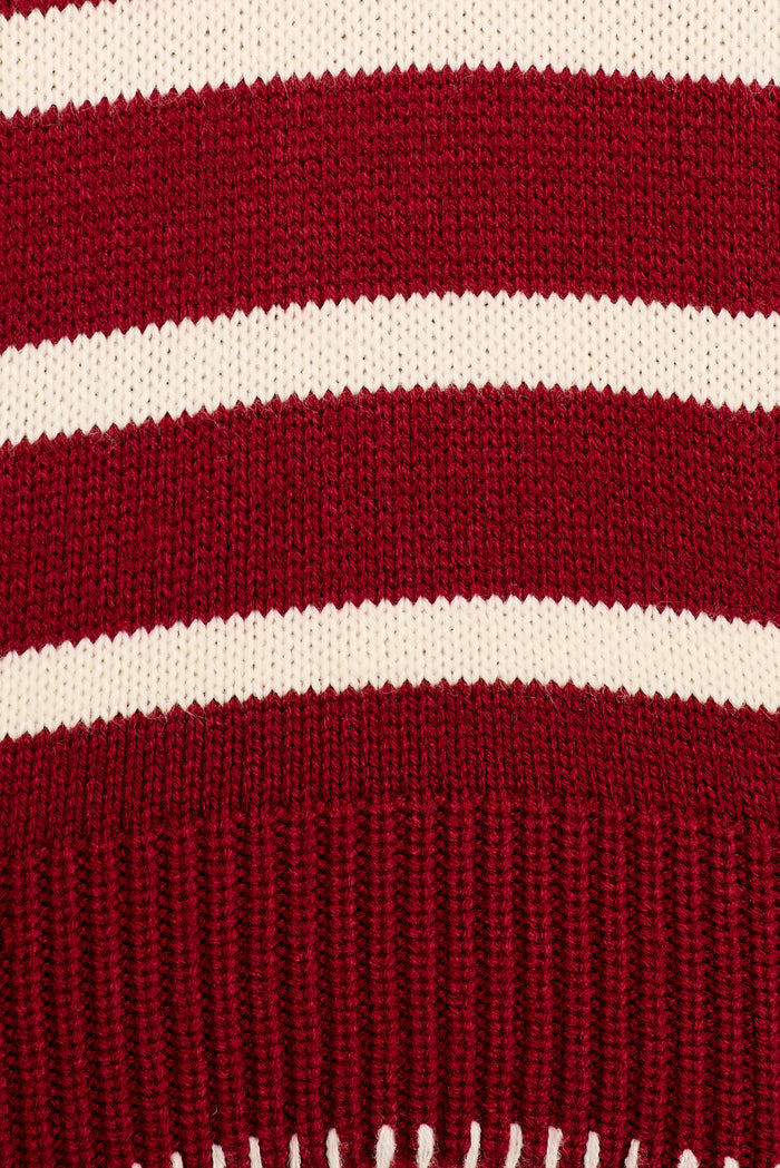 Milleny Knit in Wine and White Stripe fabric