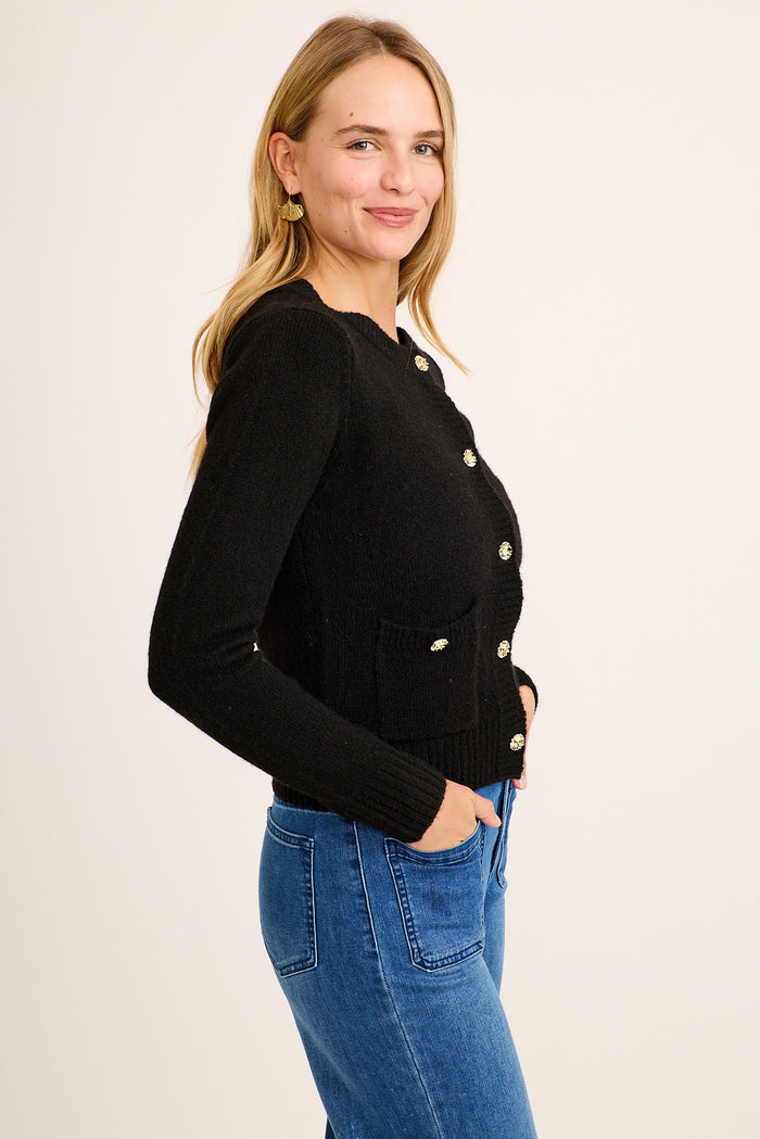 Laurel Knit Cardigan in Black side