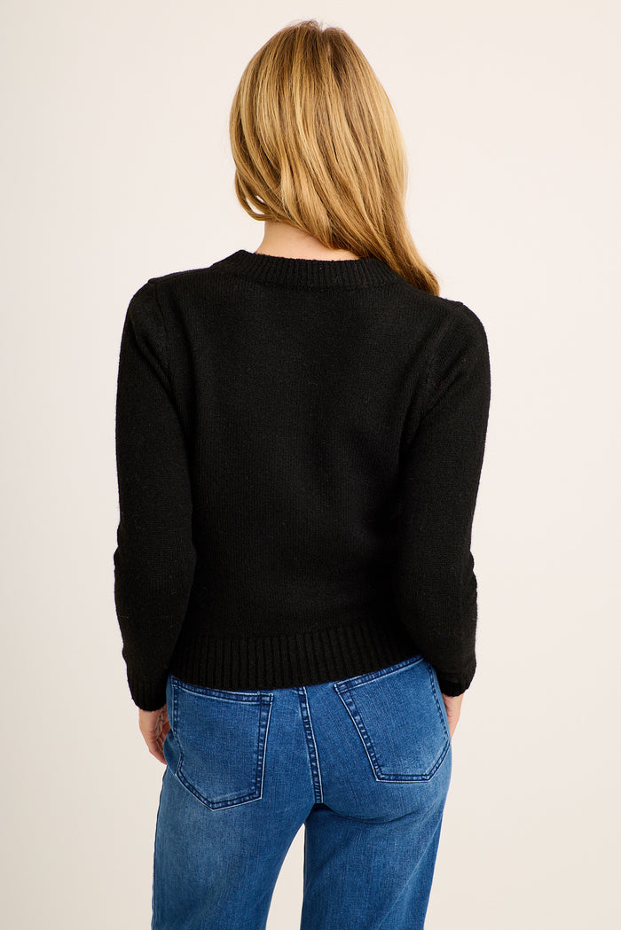 Laurel Knit Cardigan in Black back