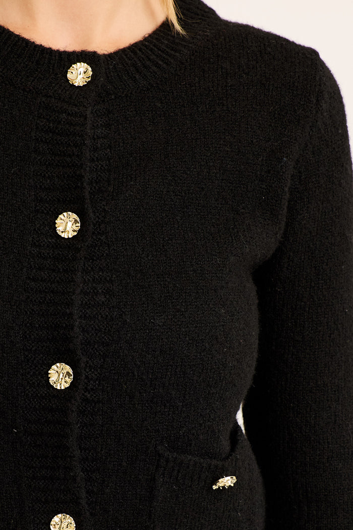 Laurel Knit Cardigan in Black detail