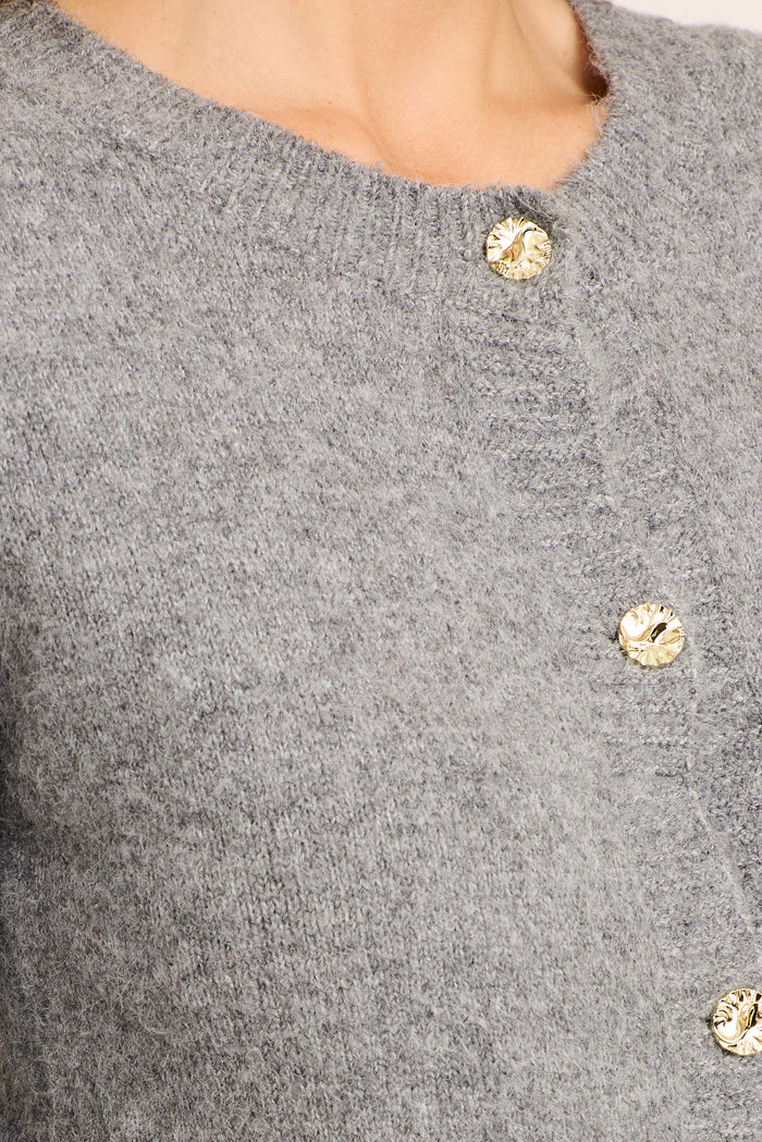 Laurel Knit Cardigan in Grey detail