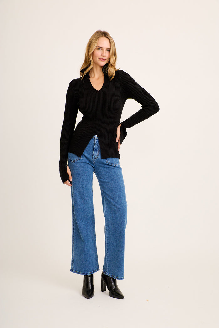 Antonia Knit in Black full length