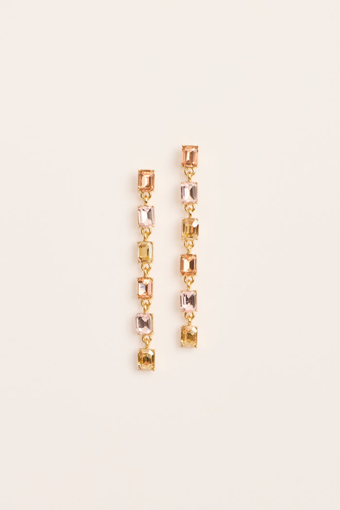 Elina Drop Earrings in Mixed Gemstone flatlay