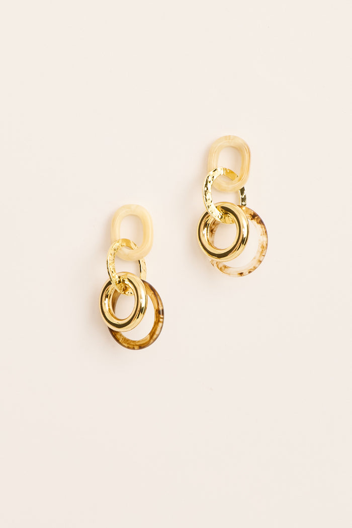 Luna Drop Earrings in Multi Brown flatlay