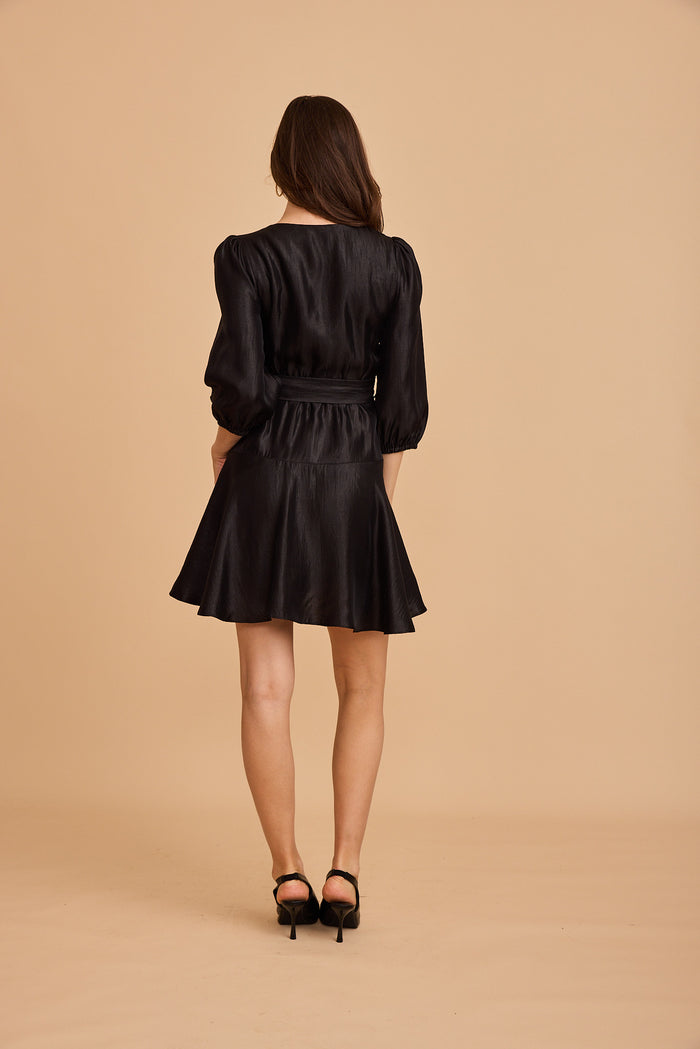 Rose Twirl Dress in Black back