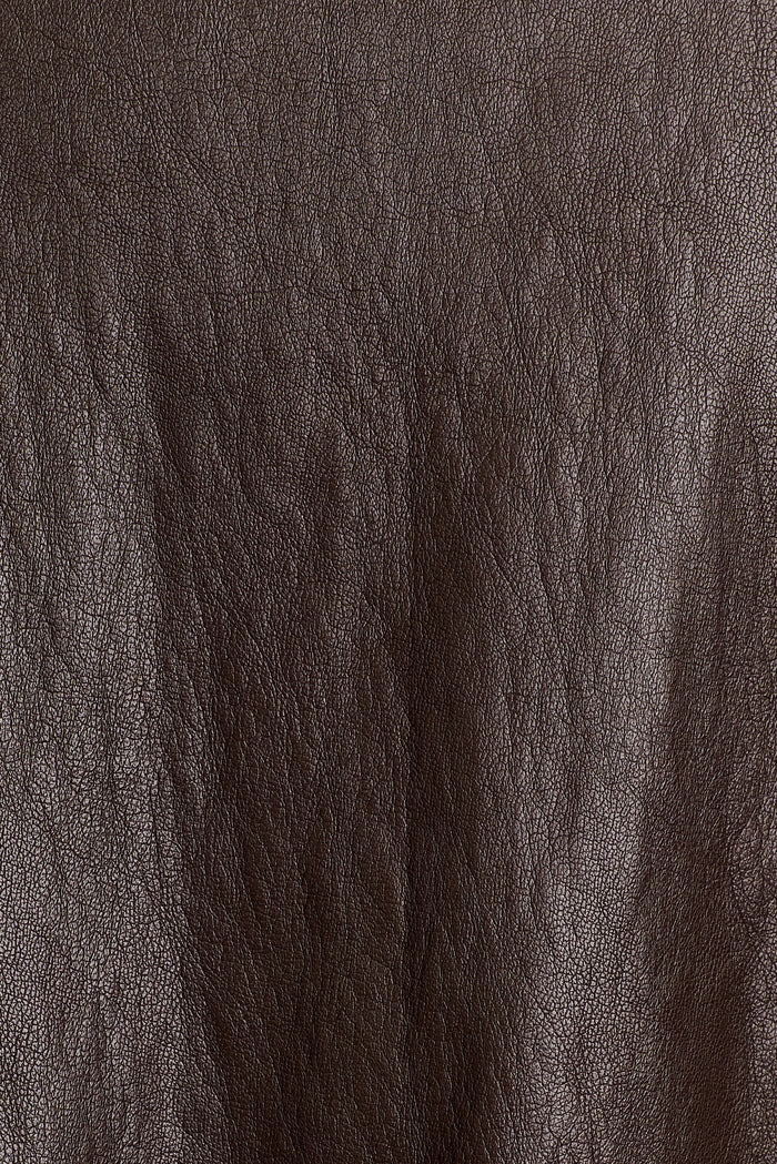 Kenya Bomber Jacket in Chocolate Leatherette fabric