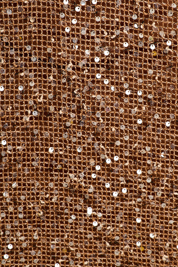 Azura Top in Chocolate Sequin fabric