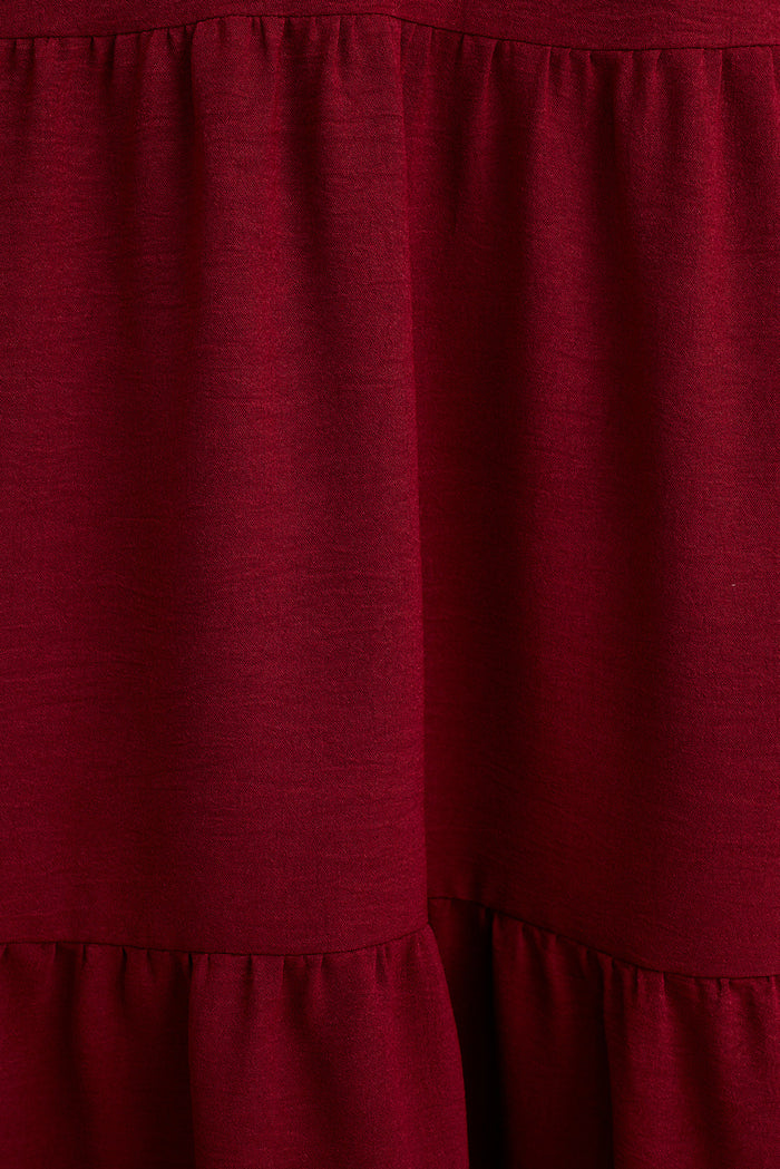 Saveria Midi Dress in Wine fabric