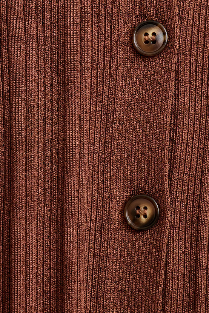 Avenue Knit Cardigan in Chocolate fabric