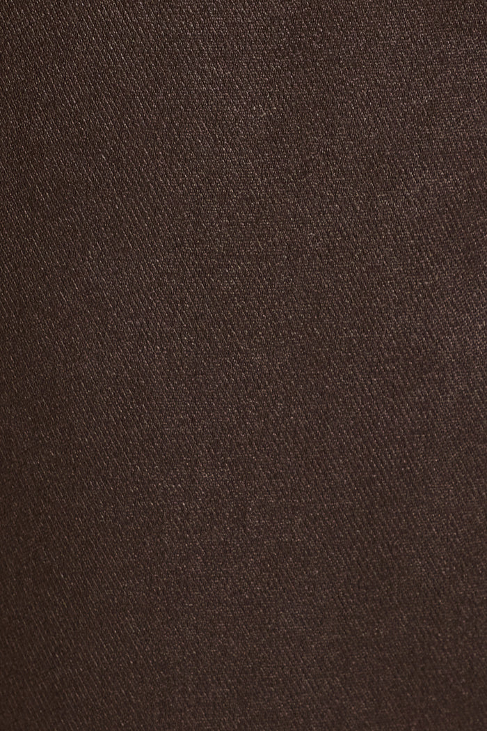 Natalie High Rise Straight Leg Pant in Chocolate Wet Look fabric