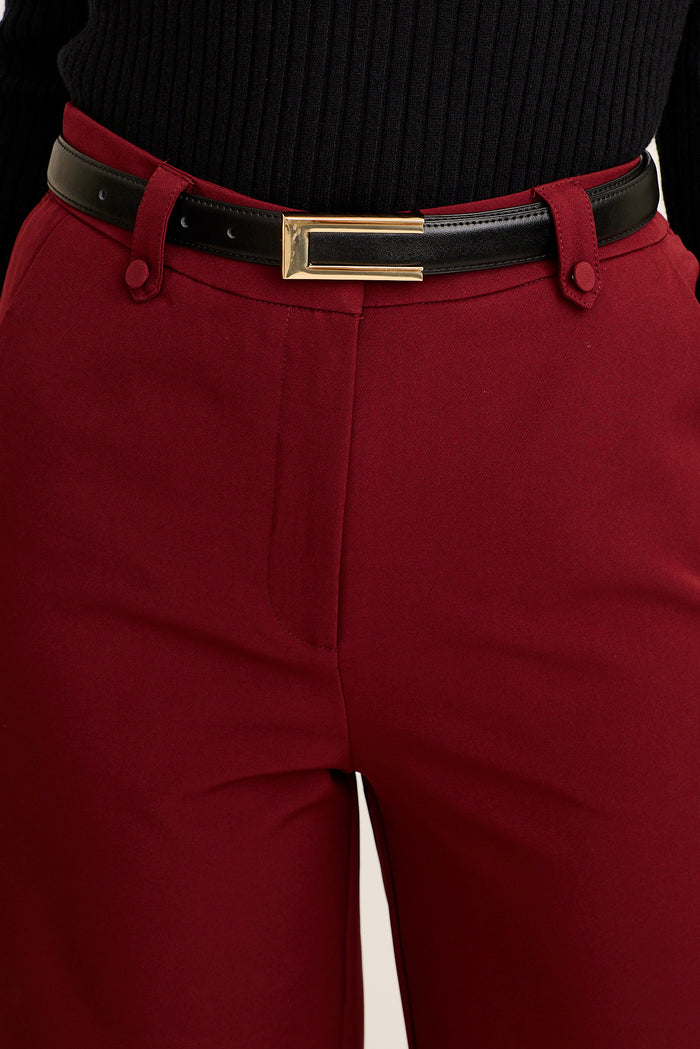 Valencia Waist Belt in Black with Gold Buckle on model close up