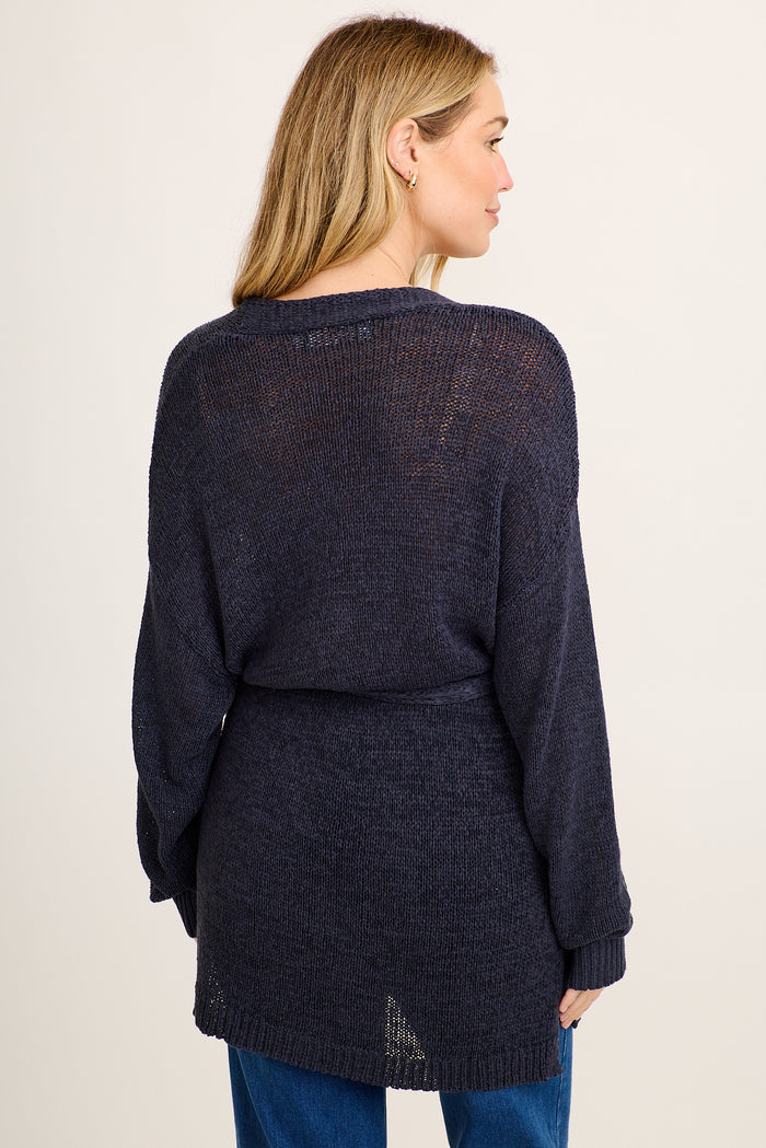Salem Knit Cardigan in Navy back
