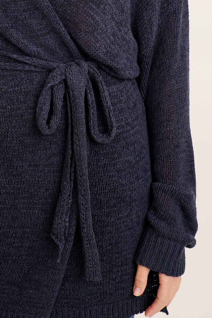 Salem Knit Cardigan in Navy detail