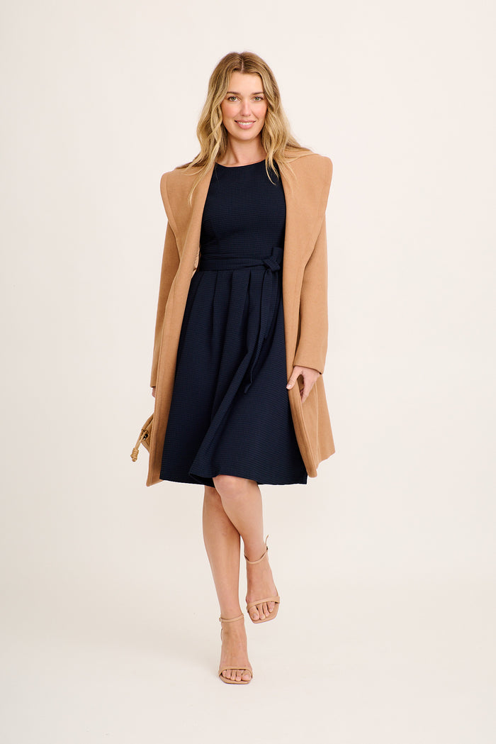 Jardin Dress In Textured Navy