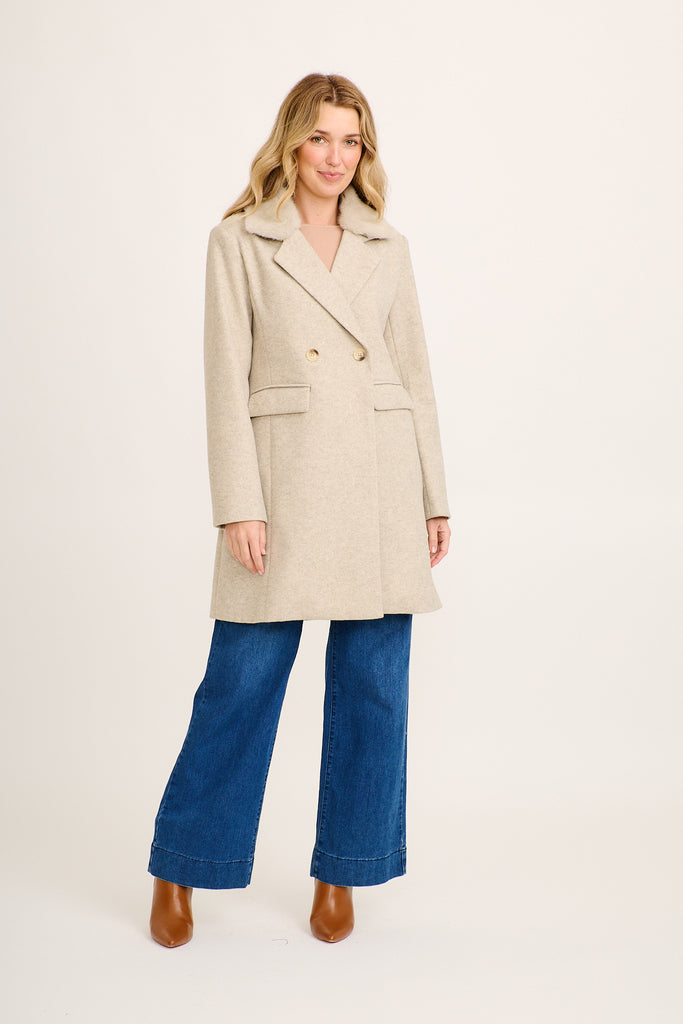Aretha Coat Taupe | St Frock
