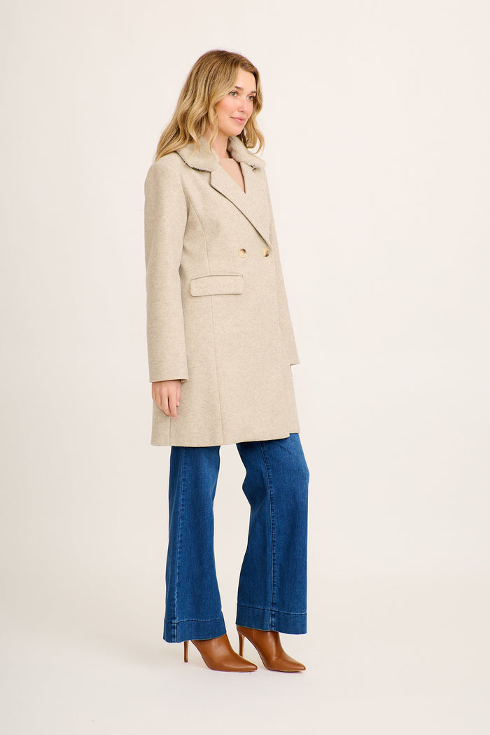 Aretha Coat in Taupe side
