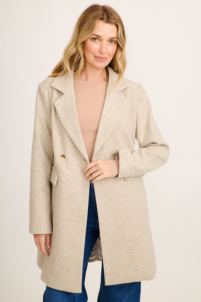Aretha Coat in Taupe front