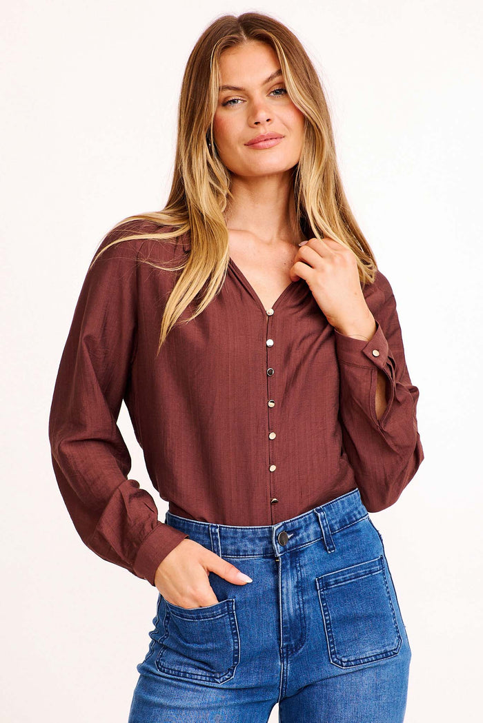 Paige Shirt in Chocolate