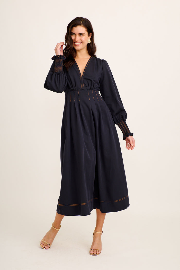 Lunette Maxi Dress in Navy