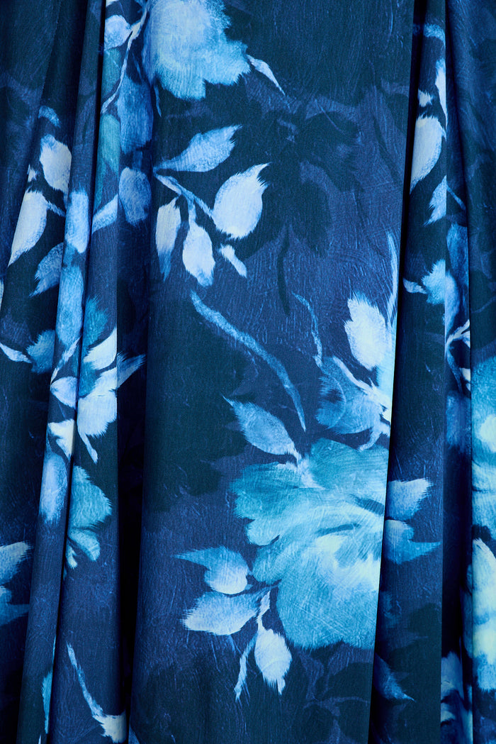 Navy Floral Skirt close-up