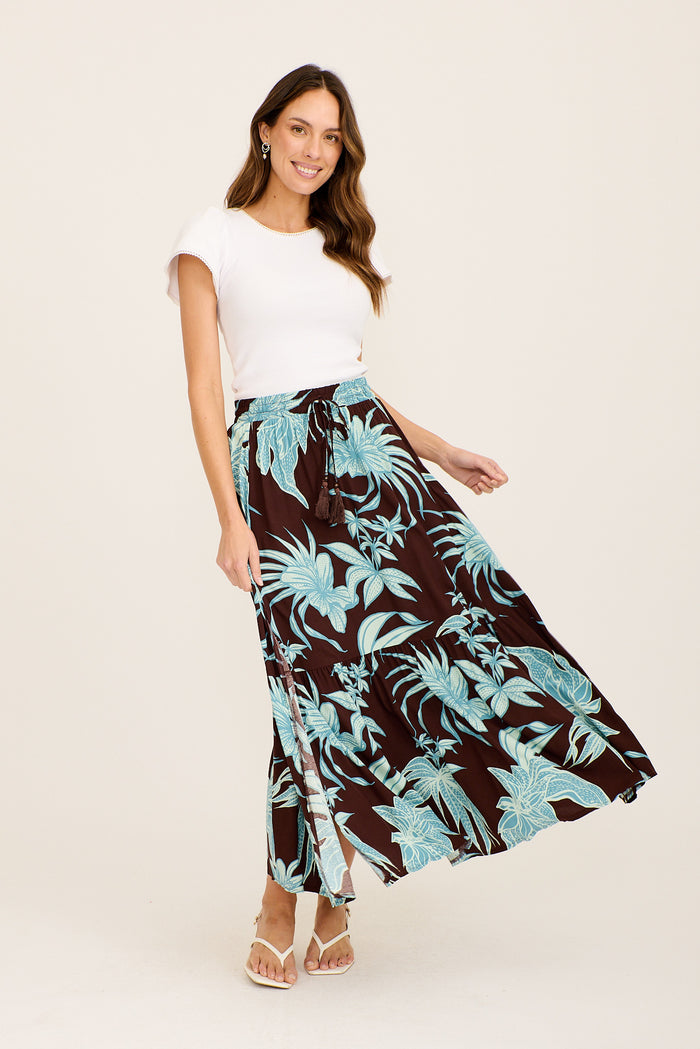 Chocolate Floral Skirt Back