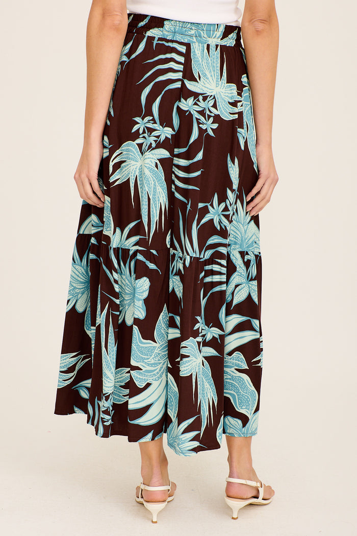 Chocolate Floral Skirt Side