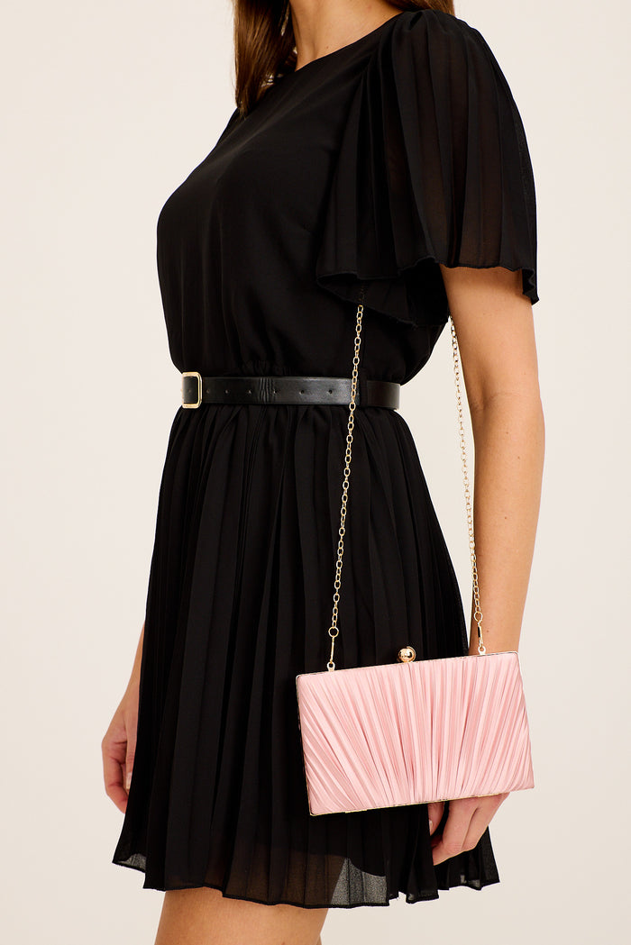 Blush pink Amina clutch side