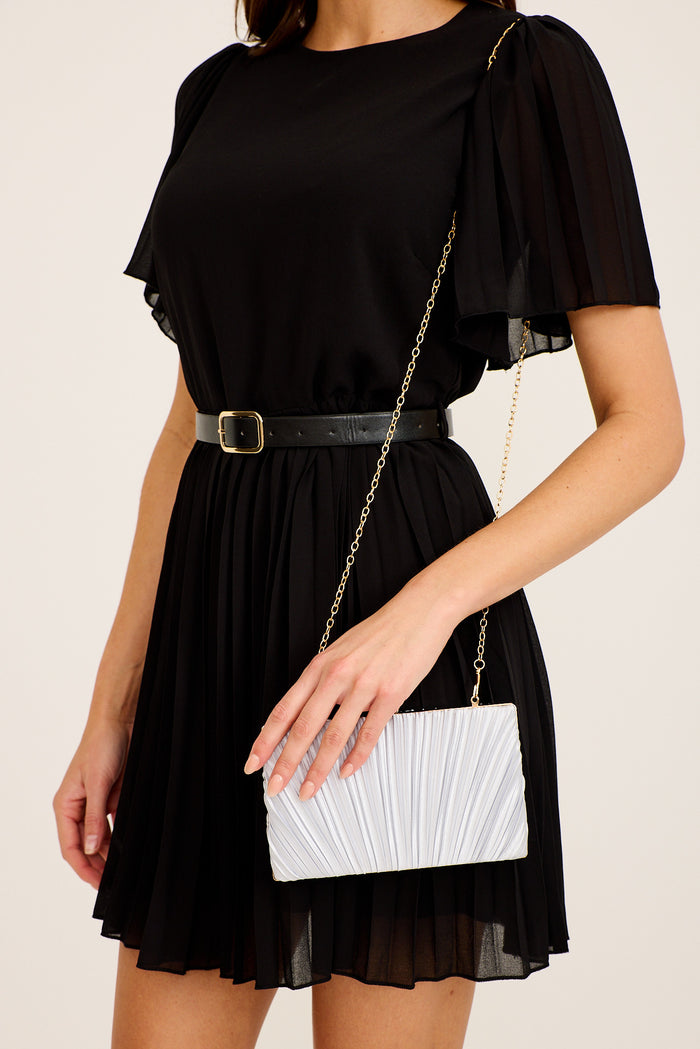 Silver Amina clutch side