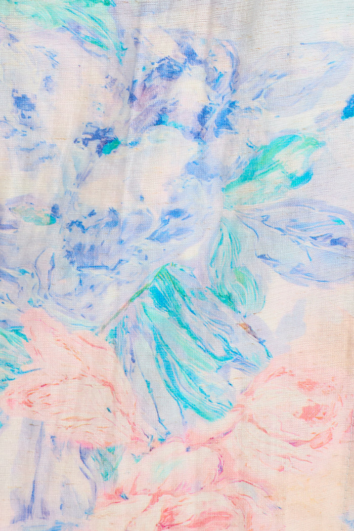Blue Floral Top close-up