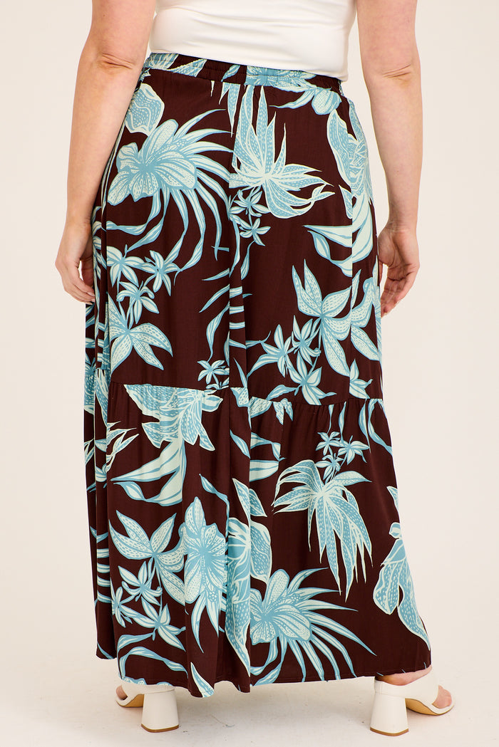 Chocolate Floral Skirt full-length