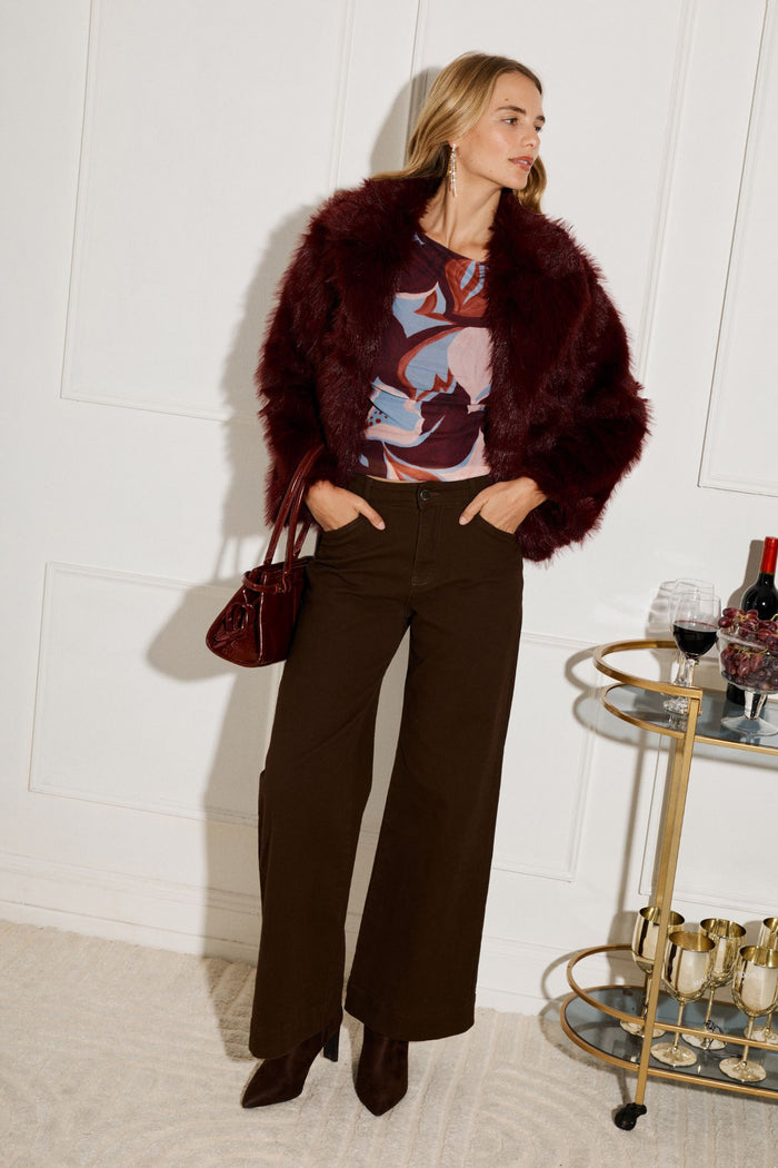 PRE ORDER Torin High Rise Wide Leg Jean in Chocolate Denim