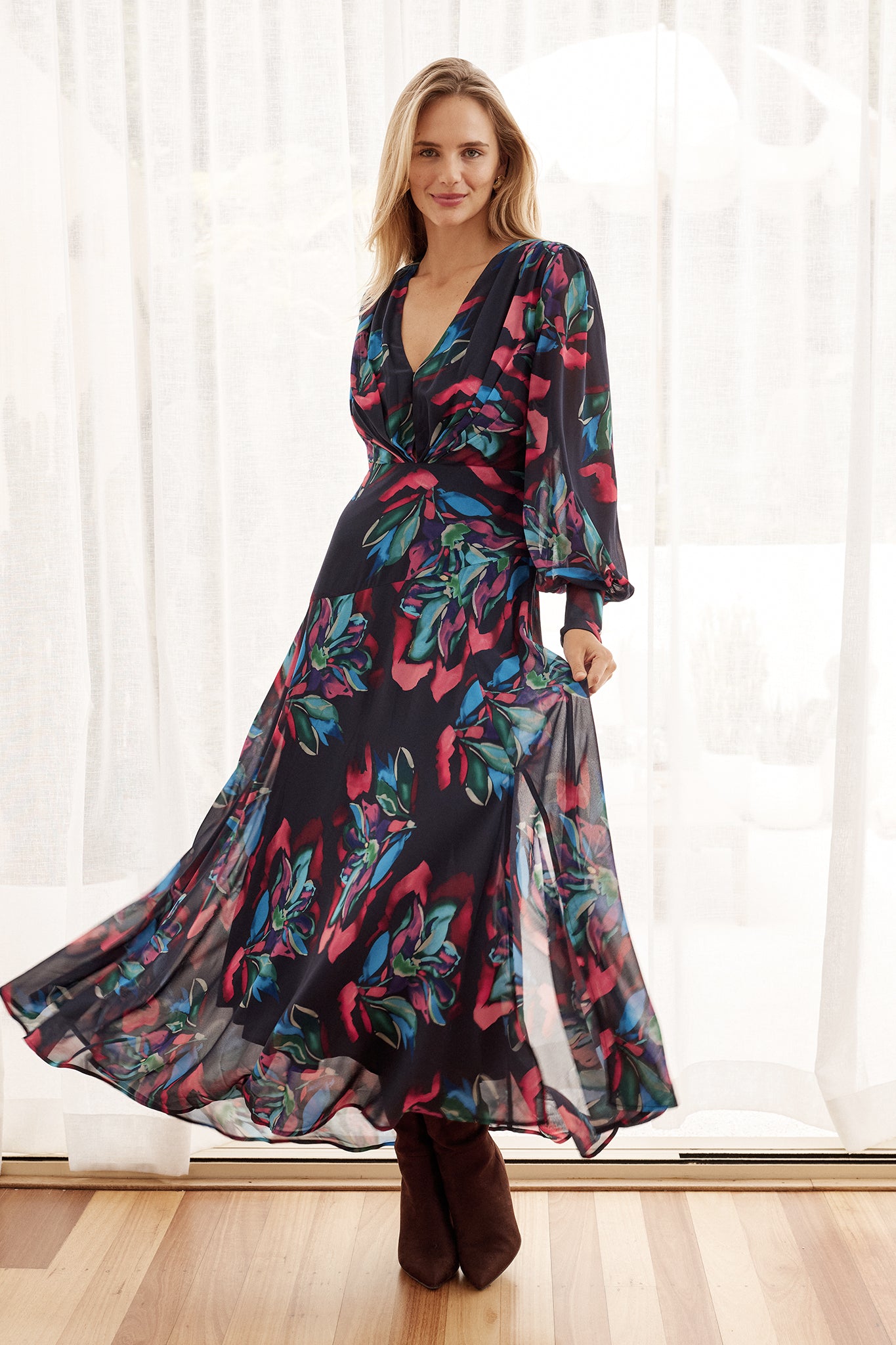 Martina Maxi Dress Ink Multi Floral