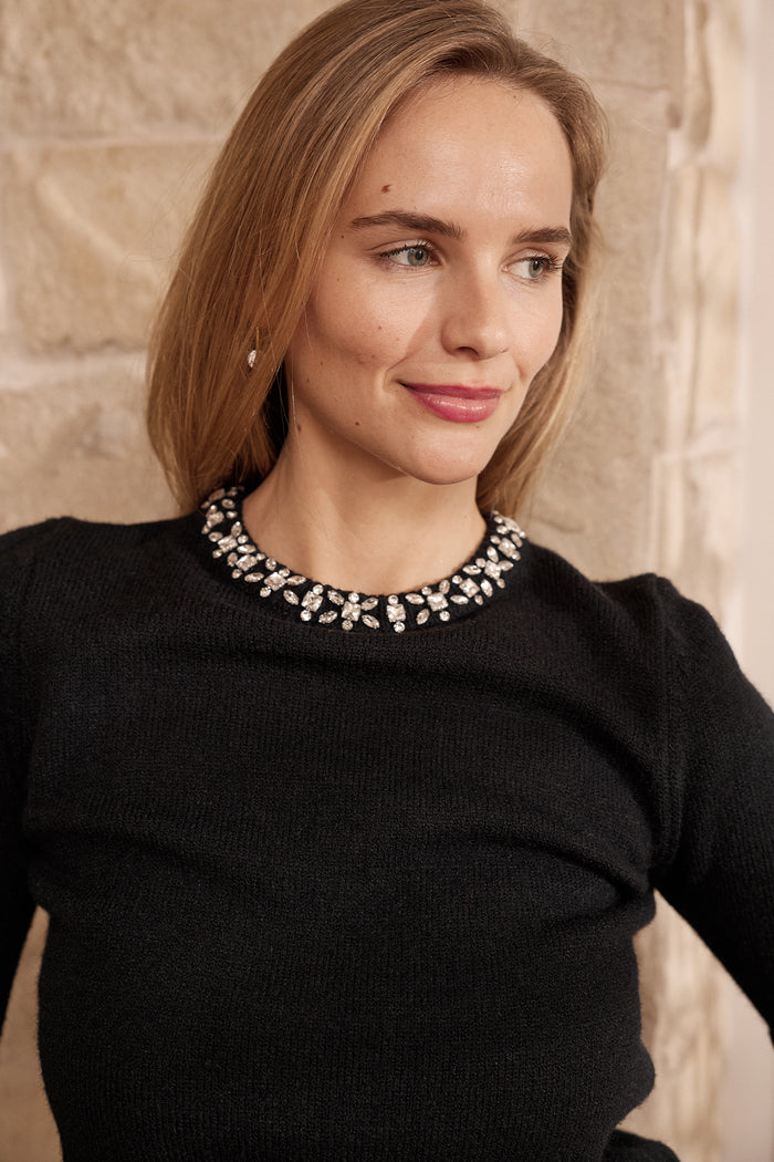 Gemshine Jewel Knit in Black campaign detail
