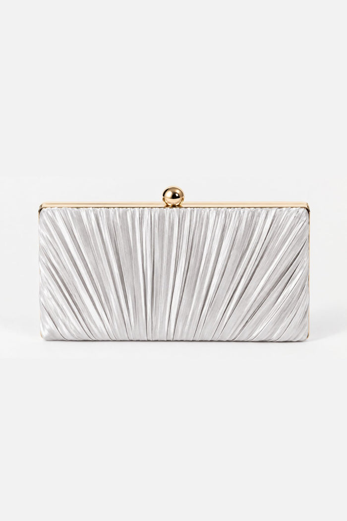 Silver Amina clutch front