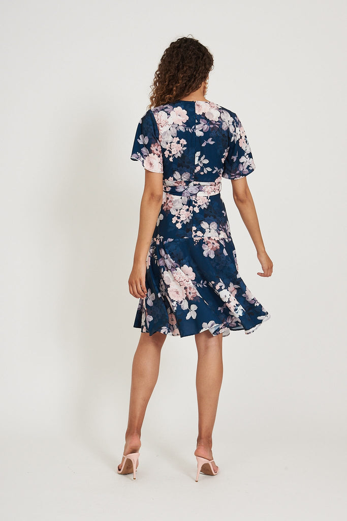 PRE ORDER Lacey Wrap Dress In Teal With Blush Floral – St Frock
