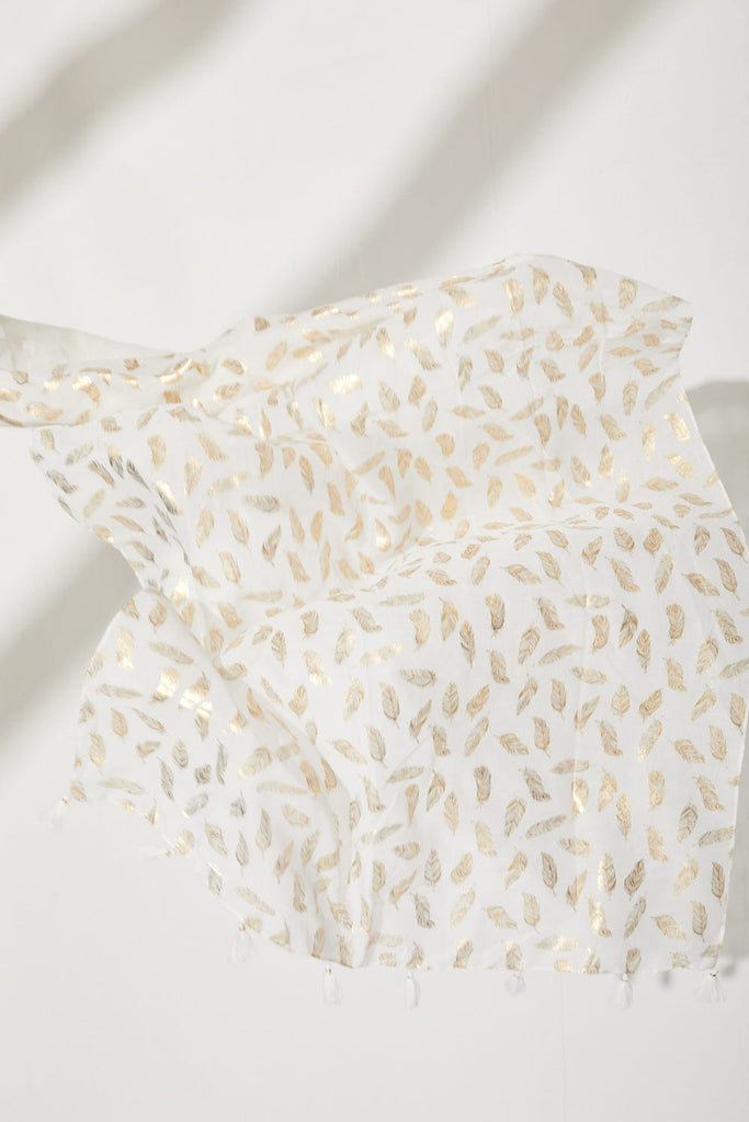 august + delilah Jennings Scarf in Beige with Gold Leaf