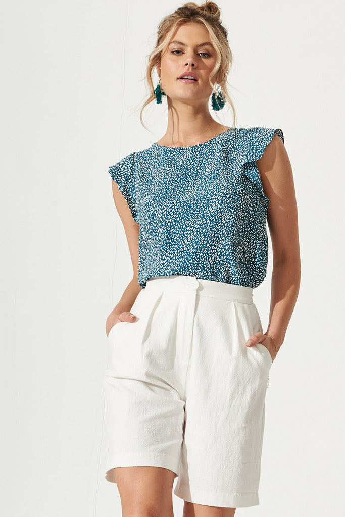Lisa Top in Teal with White Speckle