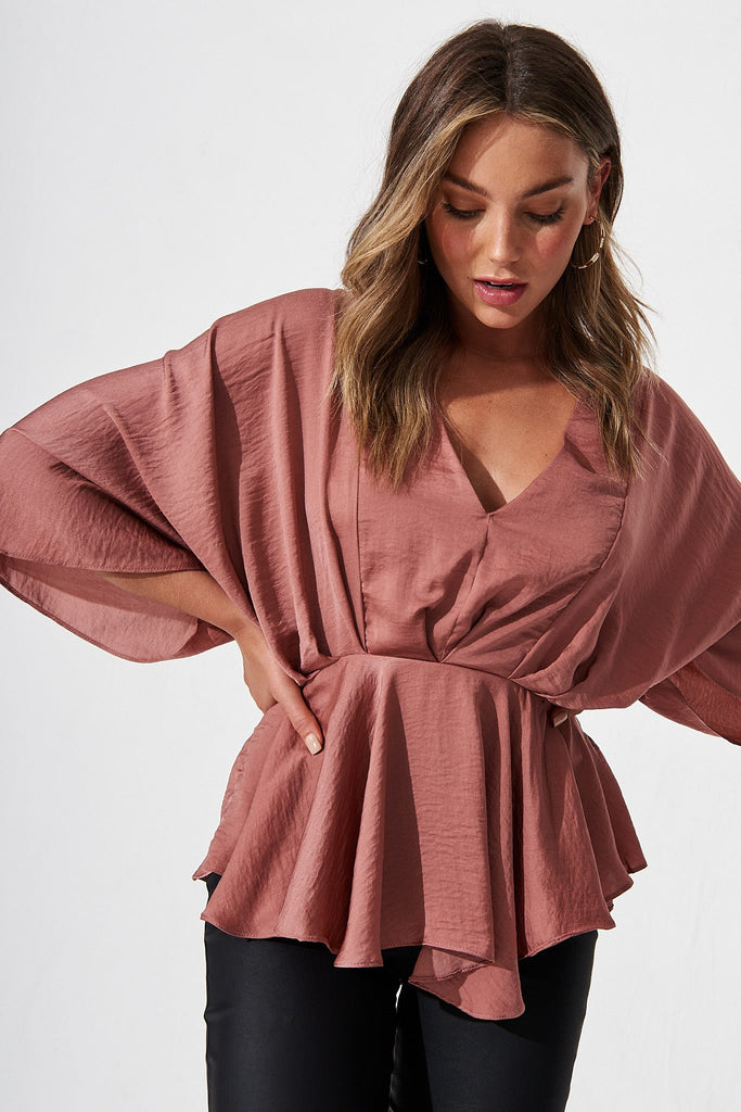 Hillary Top in Dusty Rose